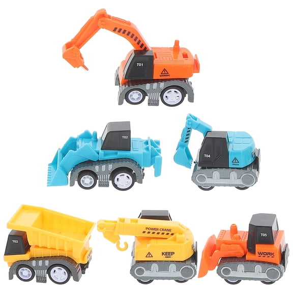 LOLIPPYY 6pcs Pull Back Construction Trucks for Safe and Comfortable Playtime Learning and Cognitive Development