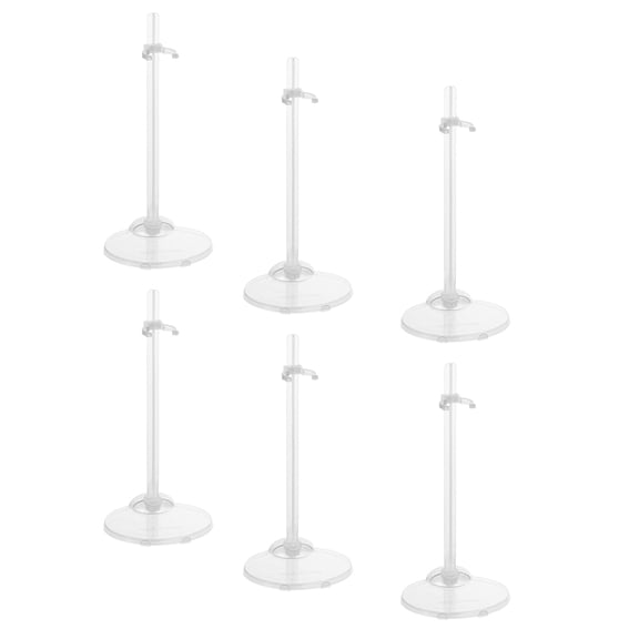 LOLIPPYY 6pcs Puppet Stand Holder Plastic Transparent Doll Support for Stores
