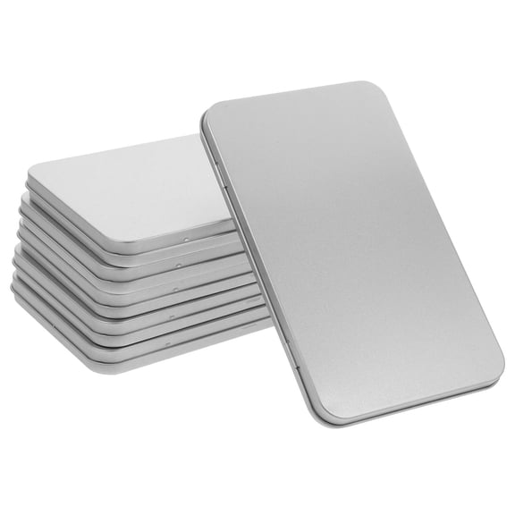 LOLIPPYY 6pcs Rectangular Metal Tins Silver Food Storage Tin for General Users and Durability