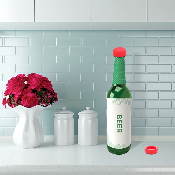 LOLIPPYY 6pcs Red Silicone Wine and Beer Bottle Caps for Decoration Safe and Sealing