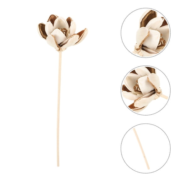 LOLIPPYY 6pcs Reed Diffuser Sticks Flower Beige Rattan Wood Elegant Design For Homeowners