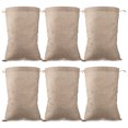 thumbnail image 1 of LOLIPPYY 6pcs Reusable Vegetable Drawstring Bags Multifunction Linen Bags Root Burlap Bags, 1 of 7
