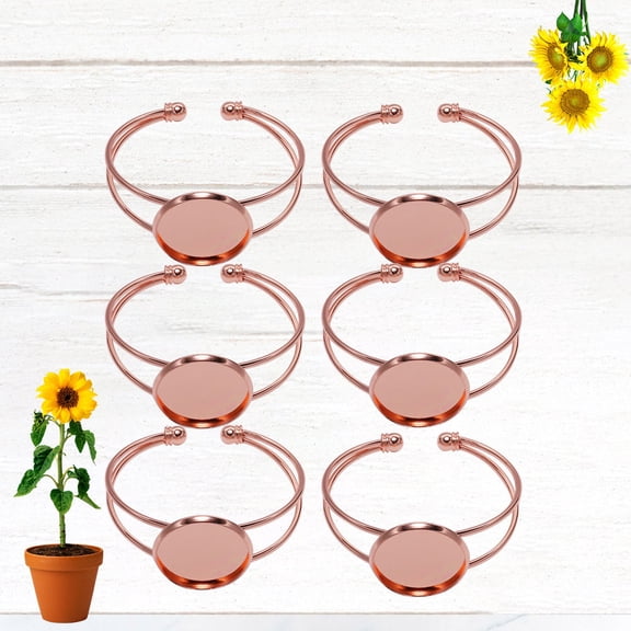 LOLIPPYY 6-Pack Rose Copper Y-Shaped Bracelet Bases for Crafting, Components for Custom Jewelry and Accessories