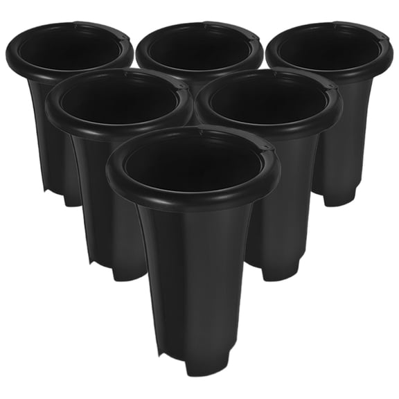 LOLIPPYY 6pcs Round Black Orchid Pot With Drainage Clear Plastic Planter Set For Gardeners