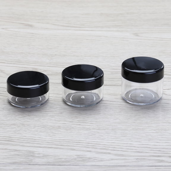 LOLIPPYY 6pcs Sample Containers with Lids Clear PS Round Storage for Professionals Travel Use