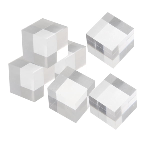 LOLIPPYY Clear Acrylic Display Base Transparent Cube for Jewelry 6Pcs