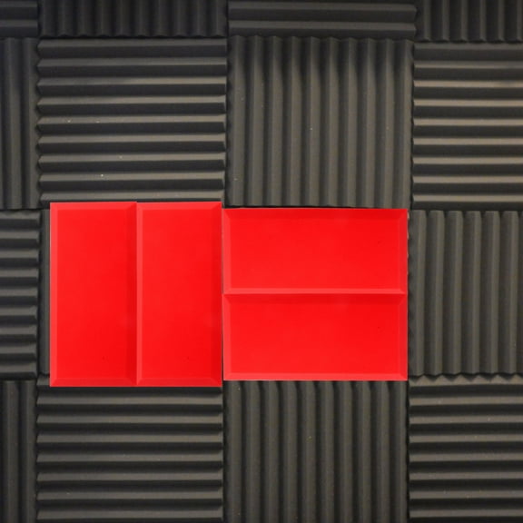 LOLIPPYY 6pcs Soundproof Wall Panels Acoustical Wall Panels Red Polyurethane for Recording
