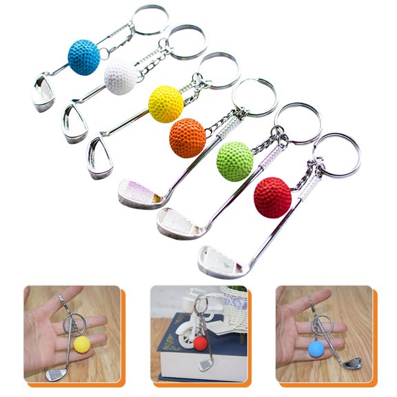 LOLIPPYY 6pcs Sports Keyring in Blue Alloy Key Hanging Pendant for Giving