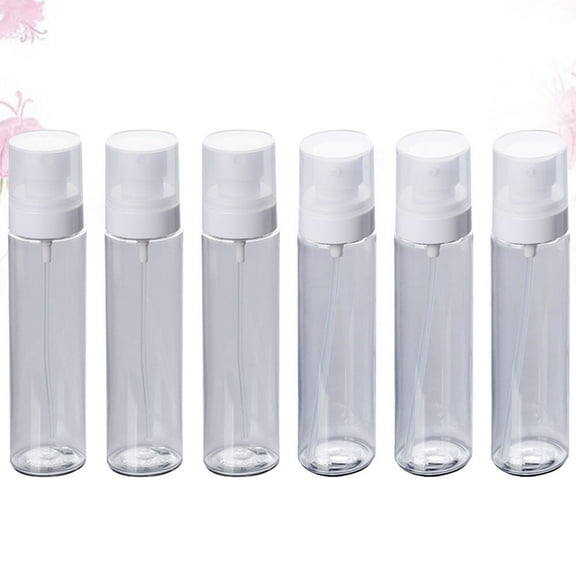 LOLIPPYY 6pcs Transparent Portable Pump Bottles Small Bottles for Liquids Travel Toiletries