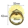thumbnail image 1 of LOLIPPYY 6pcs Vintage Style Brass Ring Pulls Round Cabinet Knobs Drawer Handles for Dresser Kitchen Cupboard Closet Door Furniture Hardware Golden, 1 of 7