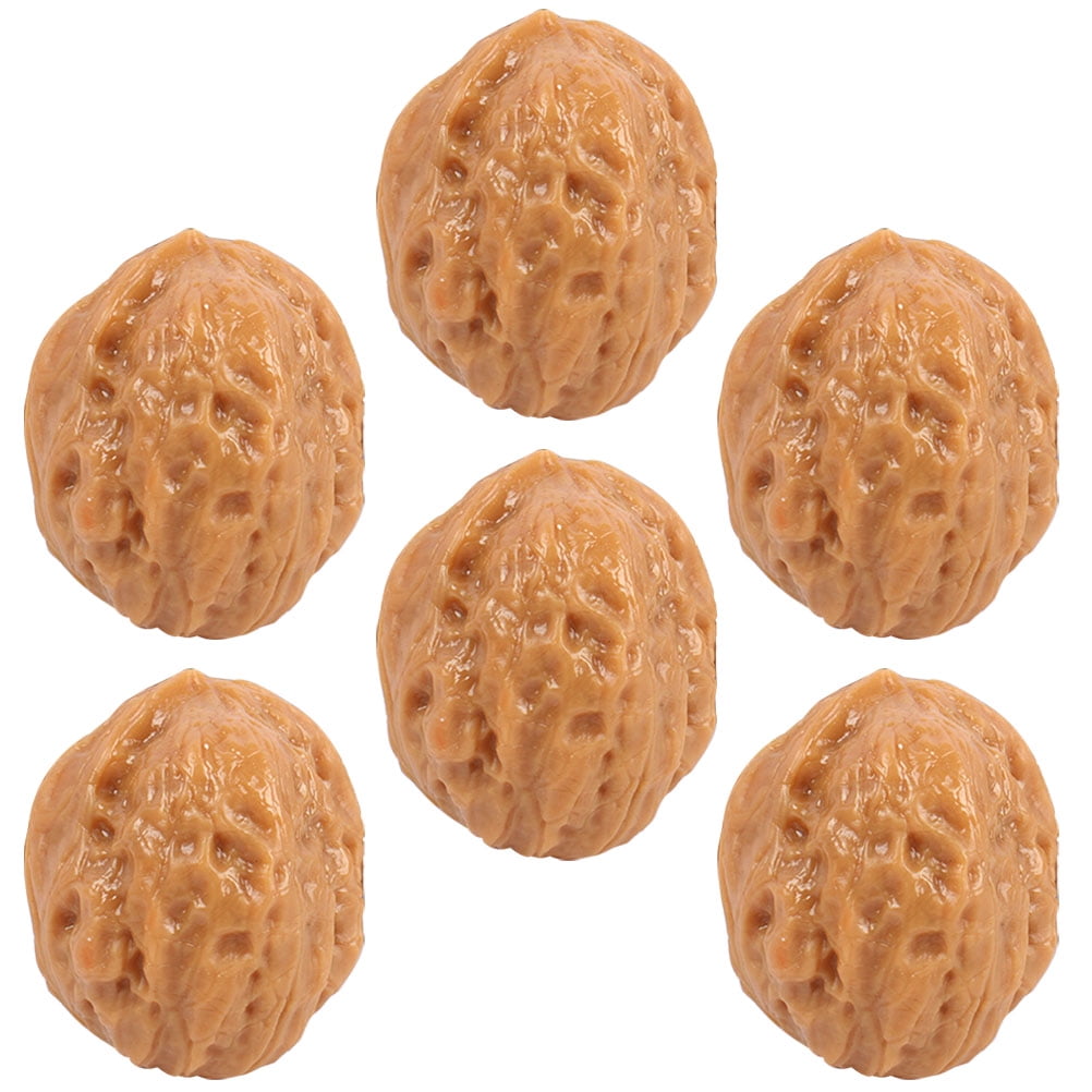 LOLIPPYY 6pcs Walnut Toys Fake PVC Food Photography Prop Photography ...