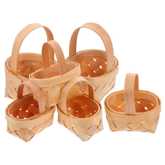 LOLIPPYY 6pcs Wood Basket Beige Decorative Storage For Women Parties Home Decor