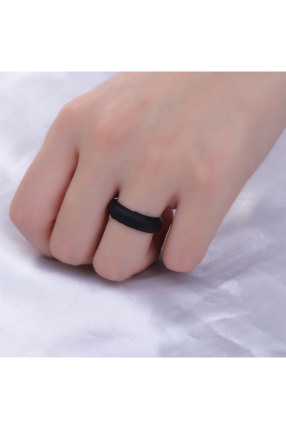7 PCS Couples Promise Rings Matching Silicone Wedding Bands Ergonomic Design For Women Green Purple