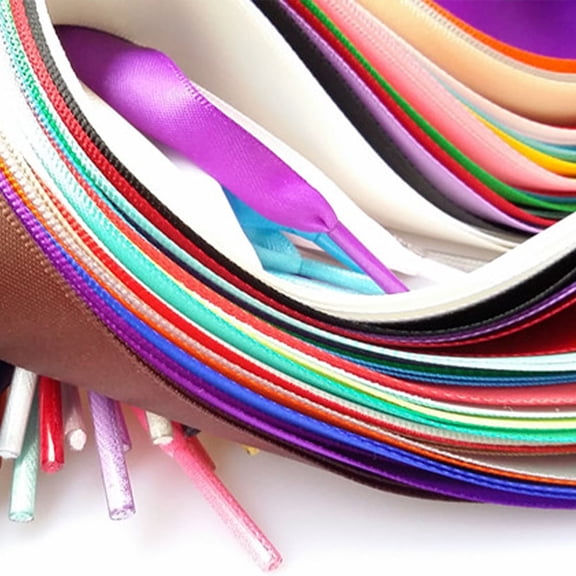 LOLIPPYY 7 Pairs Shoe Lace Ribbon Satin Durable for Sneakers