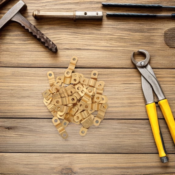 LOLIPPYY 70Pcs Copper Pipe Strap Clamp with Saddle Design Two Hole U Bracket for Fridge Repair