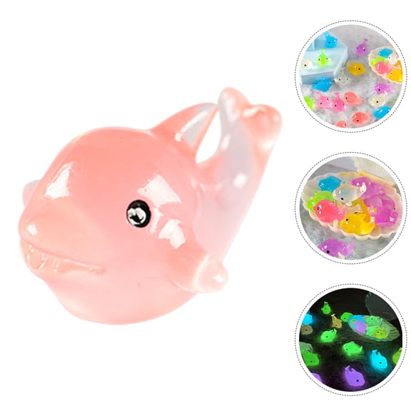 LOLIPPYY 70Pcs Small Resin Dolphin Figurines Assorted Colors for Bonsai and Micro Landscape Decor