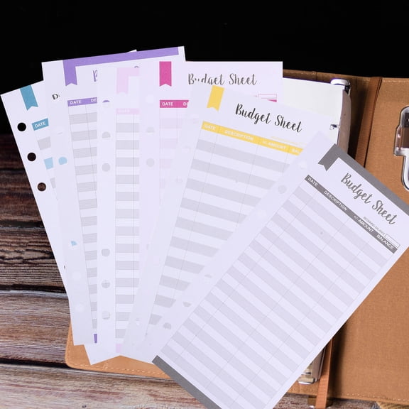 LOLIPPYY 72Pcs Convenient Budget Sheets with Punch Hole for Business Budget Planners and Office Accessories