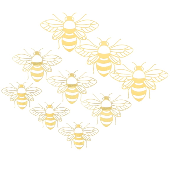 LOLIPPYY 72Pcs Paper Bee Wall Stickers Golden Hollow Design Removable Wall Decals for Home Decor