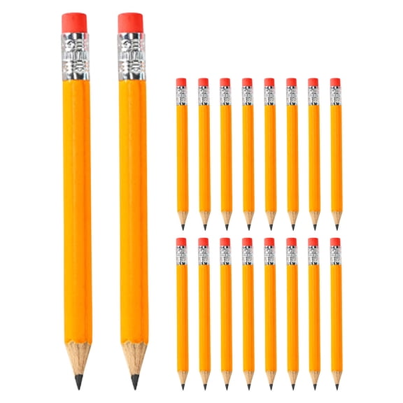 LOLIPPYY 72Pcs Wood Yellow Golf Pencils with Erasers Portable Short Pencils for Writing and Scoring