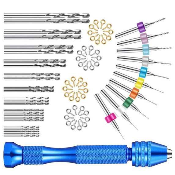 LOLIPPYY 76-Piece Manual Hand Drill Set with Adjustable 3-Jaw Chuck and Assorted Colors for Precision Machine Drilling