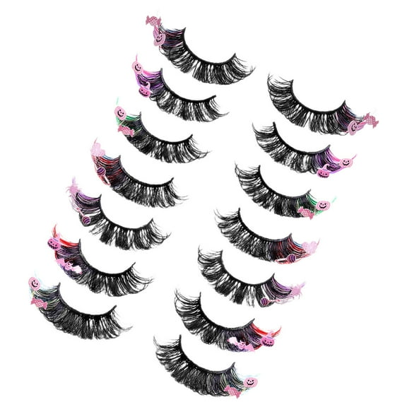 LOLIPPYY 7Pairs Exaggerated Curl Lash Clusters with Assorted Color for Eye Catching Makeup