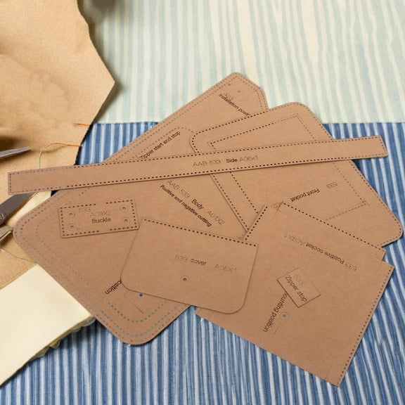 LOLIPPYY Bag Craft Template - Brown, Accurate Sewing Marks, Durable Material, 7Pcs