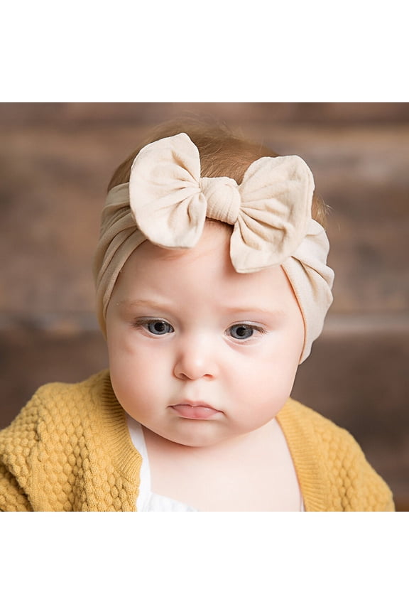 7Pcs Headbands for Newborns Bowknot Fabric Elastic Comfortable to Wear Photo Props