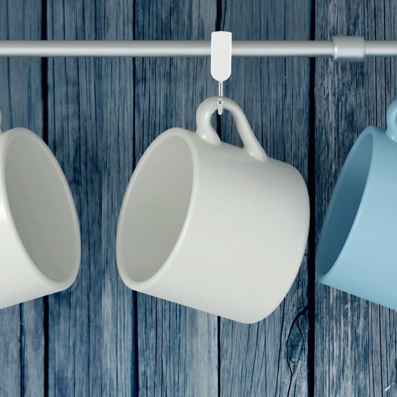 LOLIPPYY 7-Piece Heavy Duty Stainless Steel S-Hooks White Multi-Purpose Wire Rack and Tool Hanger Set