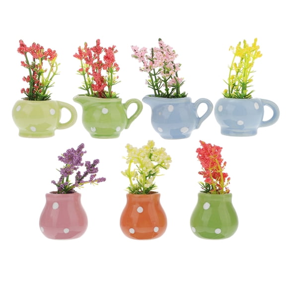 LOLIPPYY 7pcs Cute Refrigerator Magnets Ceramic Flower Magnets for Fridge Decoration