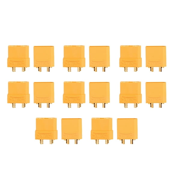 LOLIPPYY 8 Pairs T Plug Connector Battery Plugs Nylon Brass For Cars Yellow