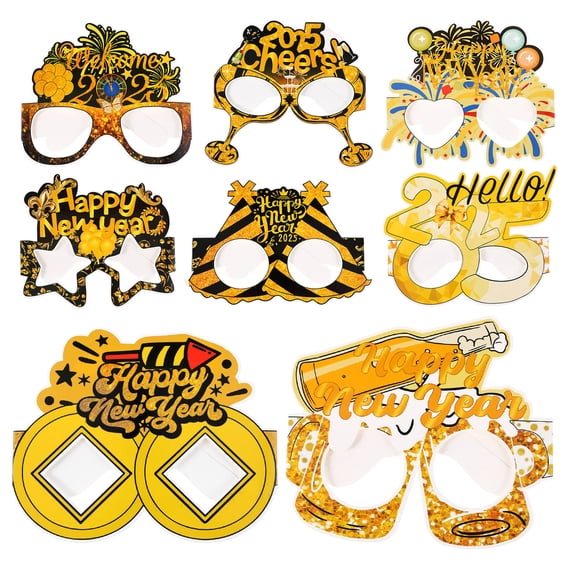 LOLIPPYY Disposable Paper Party Glasses Set, Assorted Eyewear for New Year, Graduation, Birthday & Celebration Events