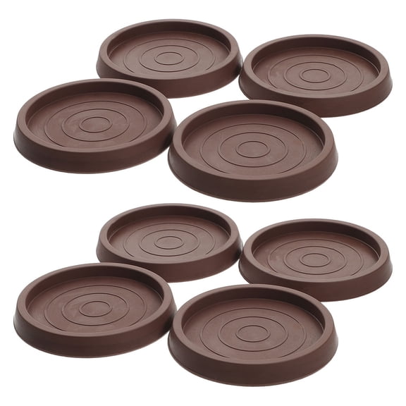 LOLIPPYY 8 Pcs Round Rubber Caster Cups Brown for Sofa Floor Protection Simple Design Home Use