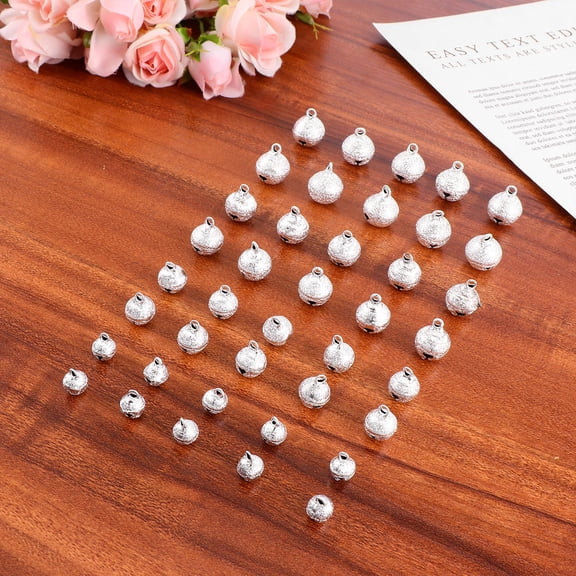 LOLIPPYY 80PCS Puppy Potty Training Bell Metallic Frosted Pet Bells for Collar Silver Craft Projects