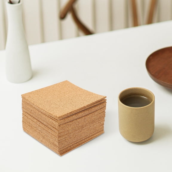 LOLIPPYY 80Pcs Cork Coasters for Crafting Self Adhesive Design for Kitchen Use