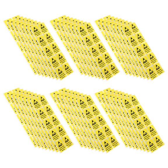 LOLIPPYY 80Pcs Yellow Warning Caution Stickers for Static Devices Electrostatic Warning Labels Keyboard