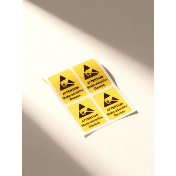 LOLIPPYY Yellow Caution Stickers for Static Devices and Mechanical Equipment