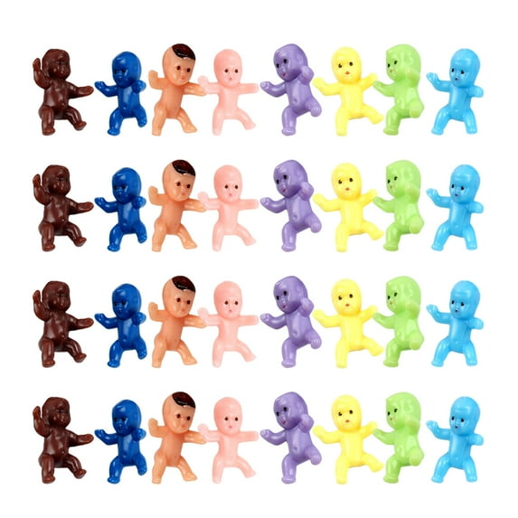 LOLIPPYY 80pcs Small Plastic Baby Model Toys and Cake Decorations for Baby Shower and Party Supplies