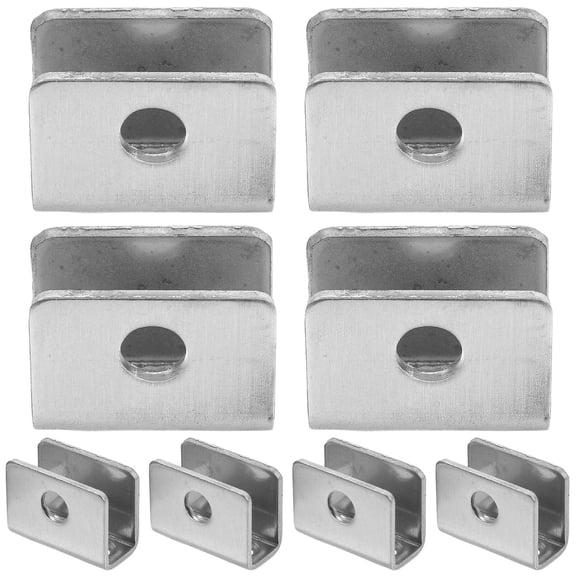 LOLIPPYY 8PCS Glass Panel U-Clamp Glass Mounting Clip Stainless Steel for DIY Enthusiasts Simple Design