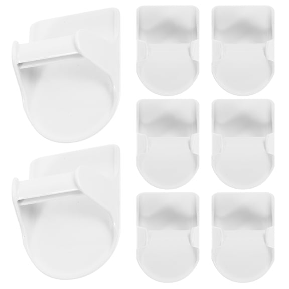 LOLIPPYY 8Pcs Adhesive Spray Bottle Hangers Wall Hook Organizer for Kitchen Bathroom Storage White