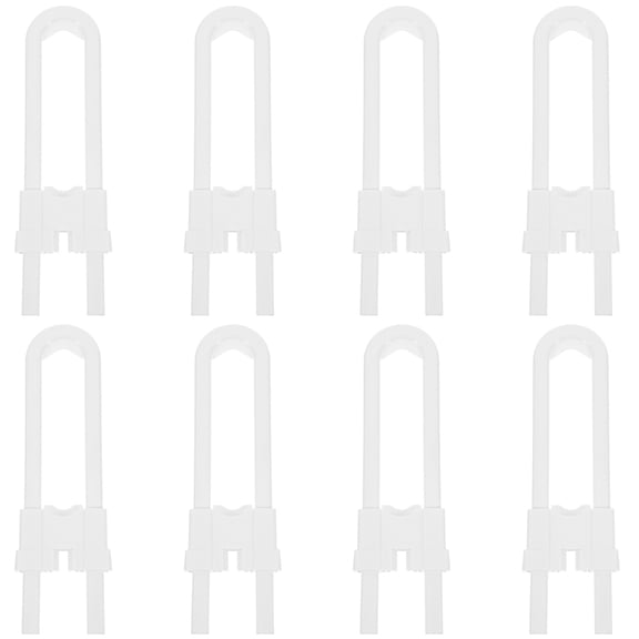 LOLIPPYY 8Pcs Adjustable Childproof Cabinet Latch Sliding Lock White for Kitchen and Bathroom