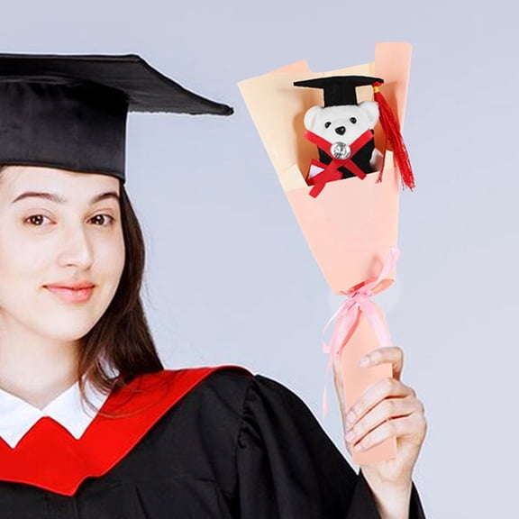 LOLIPPYY 8Pcs Adorable Graduation Plush Bear Bouquet Foam Material for Season Celebrations