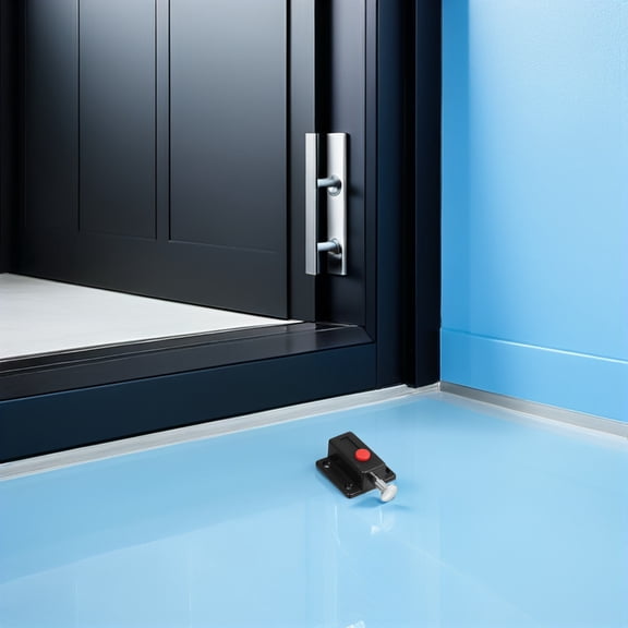 LOLIPPYY Black Cabinet Hardware Push Button Spring Loaded Door Latches for Secure Door Access