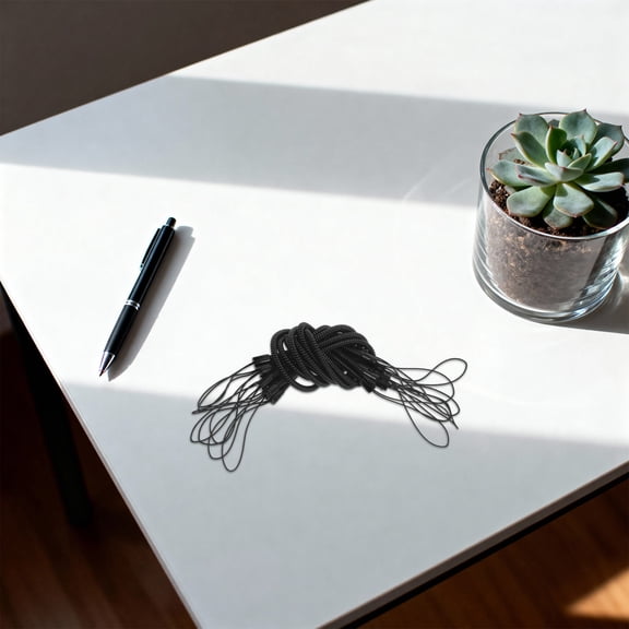 LOLIPPYY 8Pcs Black Elastic Pen Holder Lanyard Retractable Strap for Stylus and Signature Pens