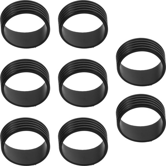 LOLIPPYY 8Pcs Black Elastic Tennis Racket Grip Bands Non Slip Silicone Rings for Outdoor Use