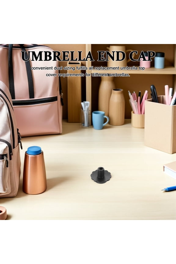 8Pcs Black Umbrella Tip Caps Replacement Universal Fit Durable Plastic Repair Accessories