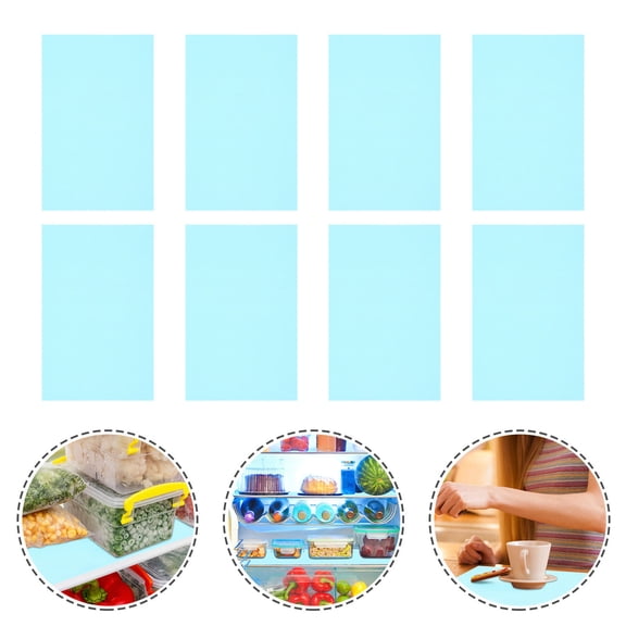 LOLIPPYY 8Pcs Blue Refrigerator Pads Moisture Proof Non Slip Mats for Fridge Drawers