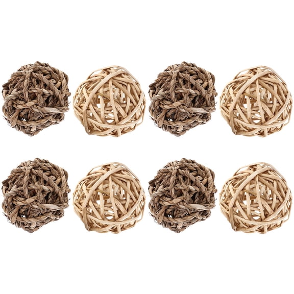 LOLIPPYY 8Pcs Chew Balls Small Animal Made of Peeled Willow for Rabbits
