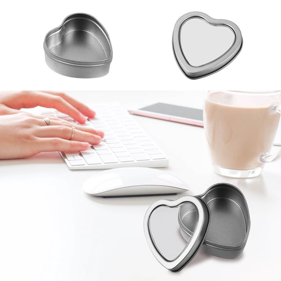 LOLIPPYY Heart-Shaped Tin Candy Boxes with Clear Window for Food Storage and Packaging