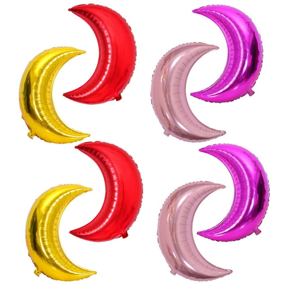LOLIPPYY 8Pcs Decorative Party Moon Balloons Aluminum Film Balloons for Indoor Outdoor Use