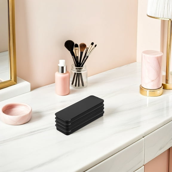 LOLIPPYY Set of 8 Black Metal Rectangular Sliding Lid Boxes for Jewelry, Craft, and Cosmetic Storage